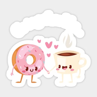 Go together like... Coffee and Doughnut Sticker